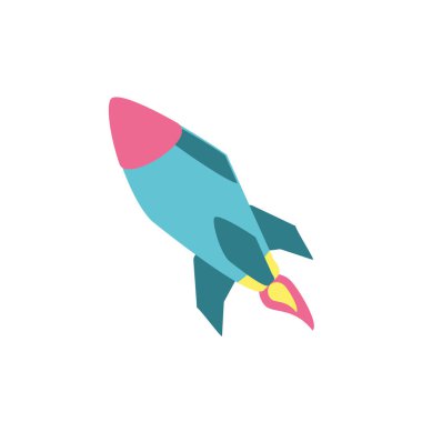 İzole edilmiş roket ikonu vektör tasarımı
