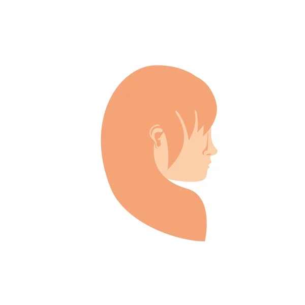 Diseño aislado de vector de icono de cabeza femenina — Vector de stock