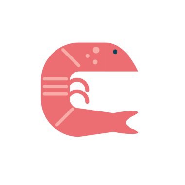 İzole edilmiş deniz karidesi vektör tasarımı