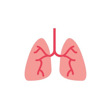 İzole akciğerler ikon vektör tasarımı