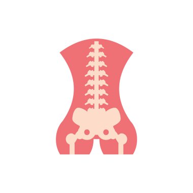 İzole kadın kemik ikonu vektör tasarımı