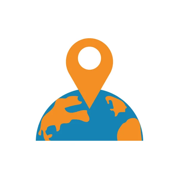 Marca de GPS isolada e design de vetor mundial — Vetor de Stock
