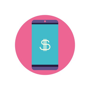 İzole para akıllı telefon vektör tasarımı