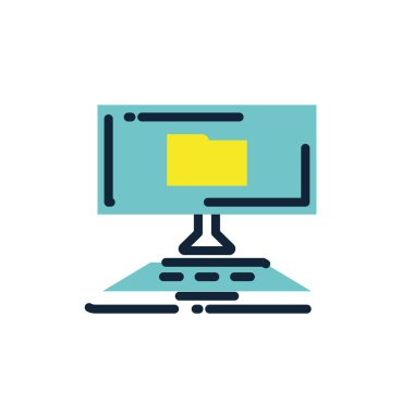 Dijital bilgisayar vektör tasarımı içindeki izole dosya