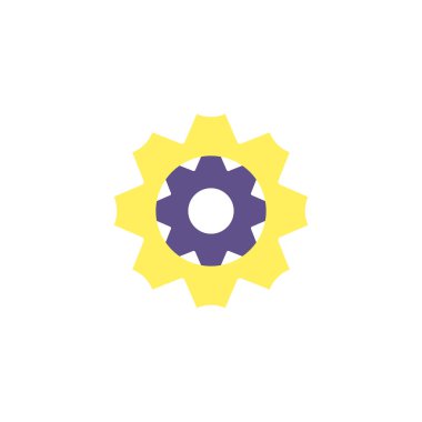 İzole edilmiş metal dişli vektör tasarımı