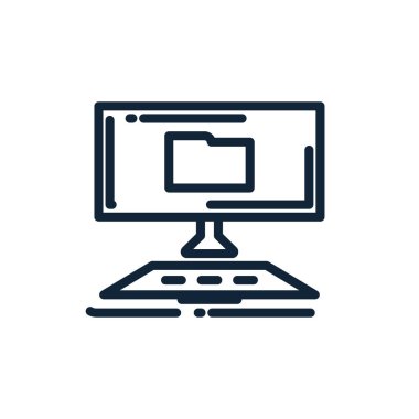 Dijital bilgisayar vektör tasarımı içindeki izole dosya