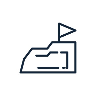 Dağ vektör tasarımı üzerindeki izole yarış bayrağı