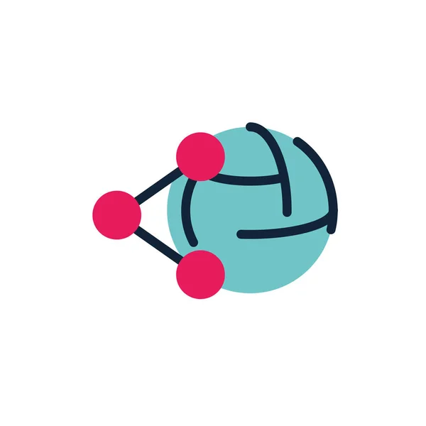 Isolated global sphere and share vector design — 스톡 벡터