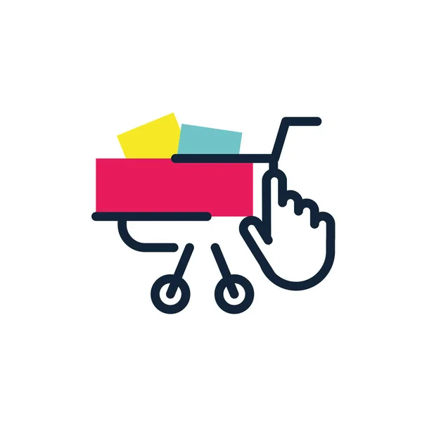 Diseño aislado de carrito de compras y vector de cursor — Vector de stock