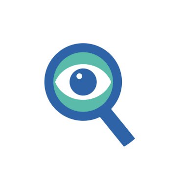 Lupe ikon vektör tasarımının içindeki izole göz