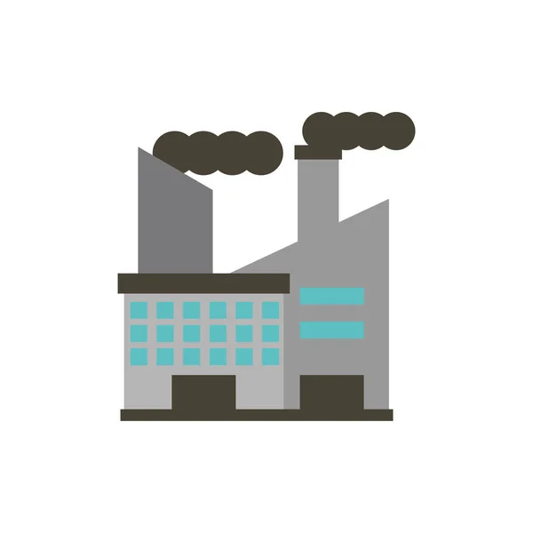 Fábrica industrial aislada y diseño de vectores de humo — Vector de stock