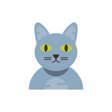 Şirin gri kedi çizgi film vektör tasarımı