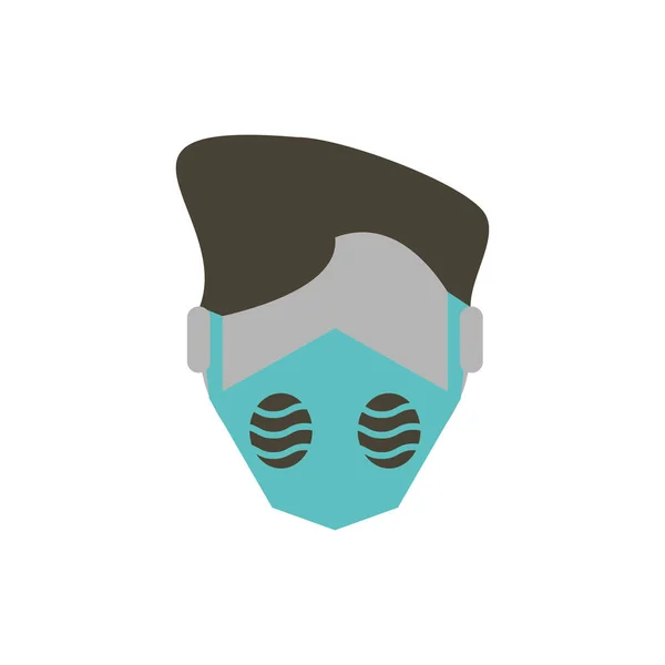 Homem isolado com design de vetor de máscara —  Vetores de Stock