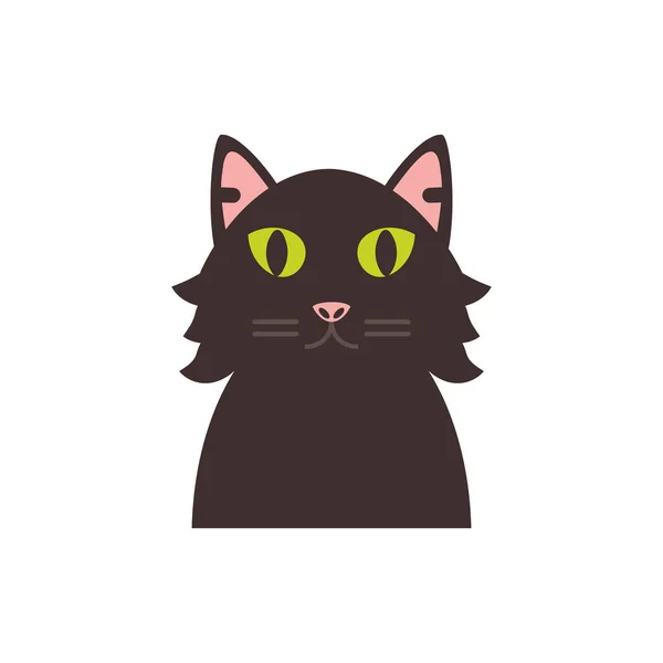 Lindo gato negro diseño de vectores de dibujos animados — Vector de stock