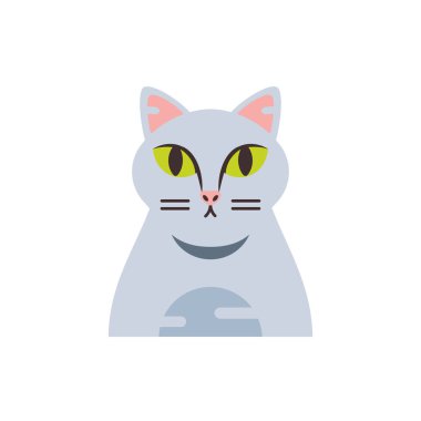 Şirin gri kedi çizgi film vektör tasarımı