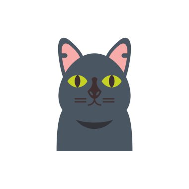 Şirin siyah kedi çizgi film vektör tasarımı