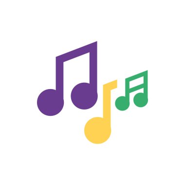 İzole Mardi Gras müzik notaları vektör tasarımı