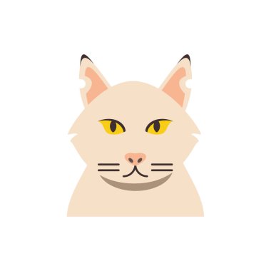 Şirin beyaz kedi çizgi film vektör tasarımı