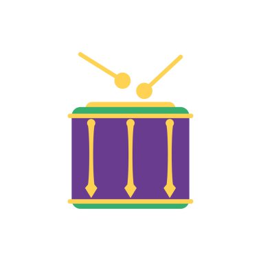 İzole edilmiş Mardi Gras davul vektör tasarımı