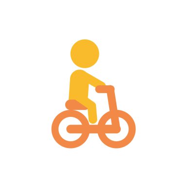 İzole edilmiş avatar çocuk ve bisiklet vektör tasarımı