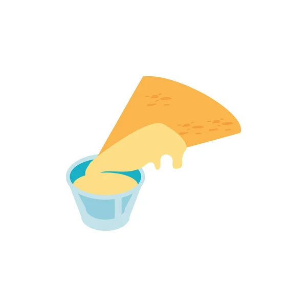 Nacho isolato e formaggio design vettoriale alimentare — Vettoriale Stock