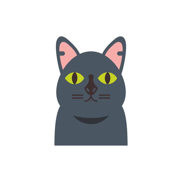 Lindo gato negro diseño de vectores de dibujos animados — Vector de stock