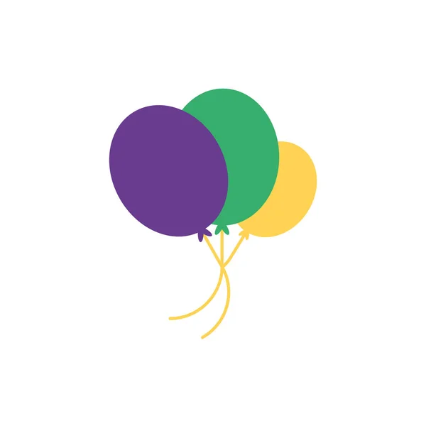 Isolated mardi gras balloons vector design — Stock Vector