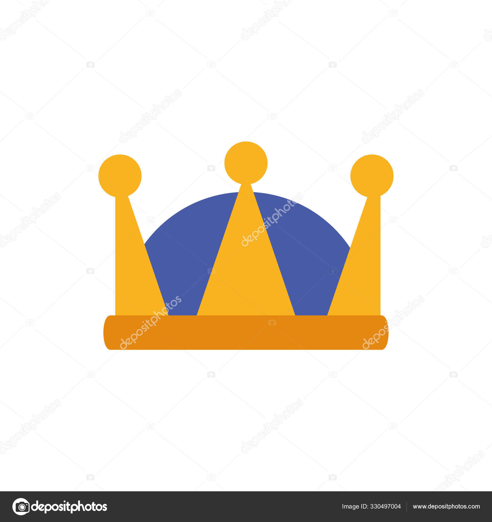 Isolado Rei Azul E Ouro Projeto Vetor Coroa Vetores De Stock C Djv 330497004