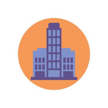 İzole şehir inşa vektör tasarımı