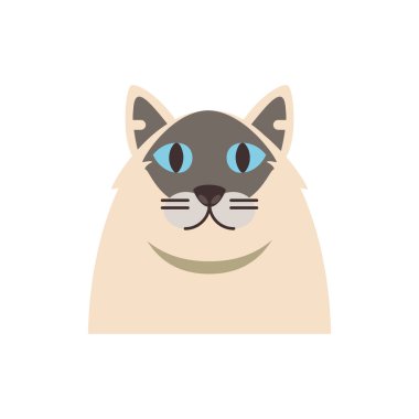 Şirin beyaz ve gri kedi çizgi film vektör tasarımı