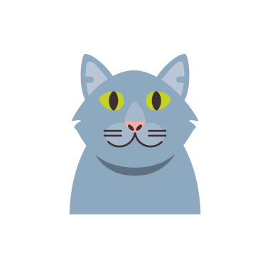 Şirin gri kedi çizgi film vektör tasarımı