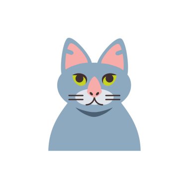Şirin gri kedi çizgi film vektör tasarımı