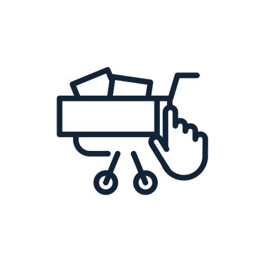 İzole alışveriş arabası ve imleç vektör tasarımı