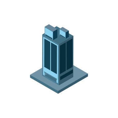 Isometric gri şehir inşa vektör tasarımı