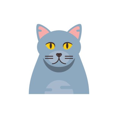 Şirin gri kedi çizgi film vektör tasarımı