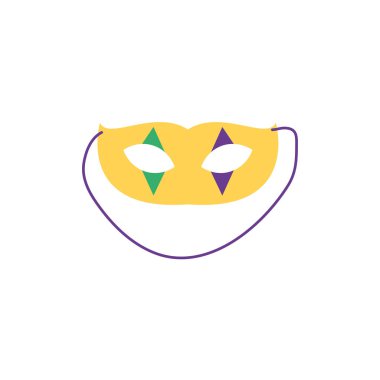 İzole edilmiş Mardi Gras maske vektör tasarımı