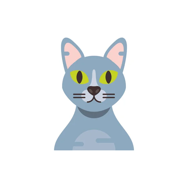 Grazioso gatto grigio disegno del vettore del fumetto — Vettoriale Stock