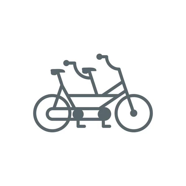 Isoliertes Tandem-Fahrrad-Ikone-Vektor-Design — Stockvektor