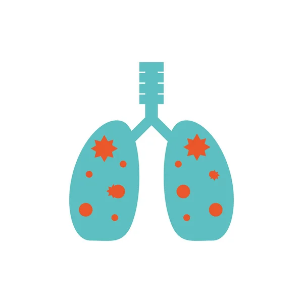 Virus aislado dentro de los pulmones diseño de vectores — Vector de stock
