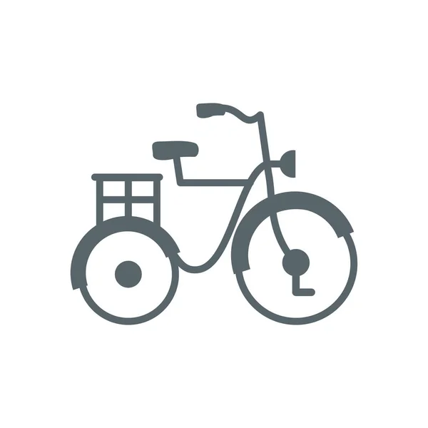 Isolated classic bike with basket vector design — 스톡 벡터