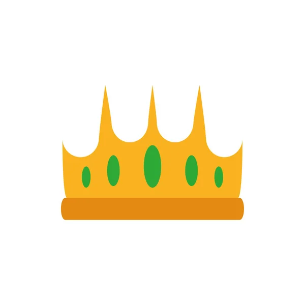 Isolato regina verde e oro corona vettoriale design — Vettoriale Stock