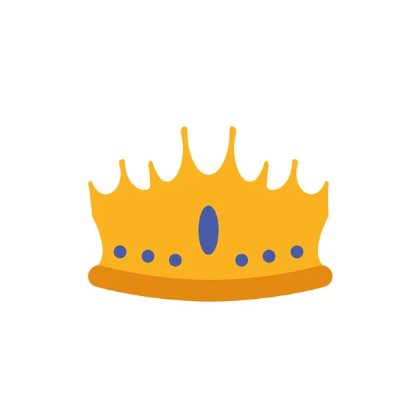 Izolowany król niebieski i złoty korona wektor projekt — Wektor stockowy