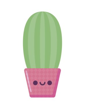 Kawaii kaktüs karikatür vektör tasarımı