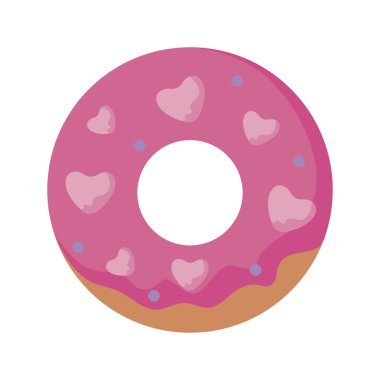 Kalp vektör tasarımlı izole çörek.