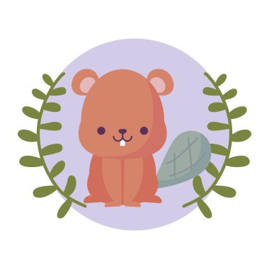 Kawaii kunduz vektör tasarımı