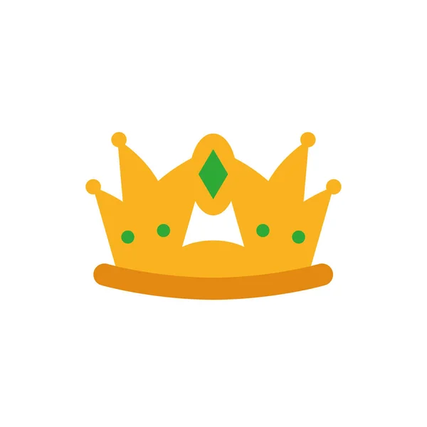 Isolated king green and gold crown vector design — ストックベクタ
