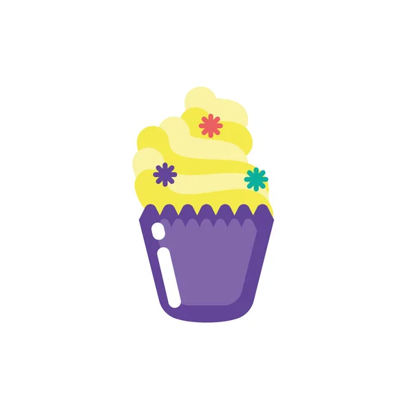 Dessert isolé cupcake vecteur de conception — Image vectorielle