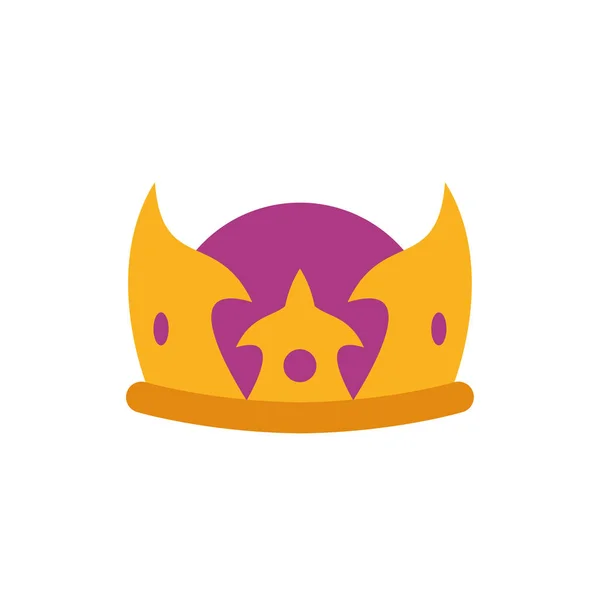 Isolated king purple and gold crown vector design — ストックベクタ