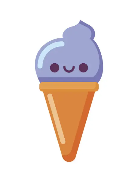 Kawaii helados diseño de vectores de dibujos animados — Archivo Imágenes Vectoriales