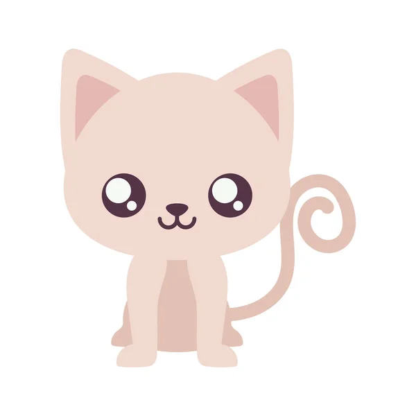 Desenho vetorial de desenho animado de gato Kawaii — Vetor de Stock